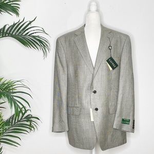 Ralph Lauren Mens Single breasted, black and cream, sports coat. 42 L. NWT